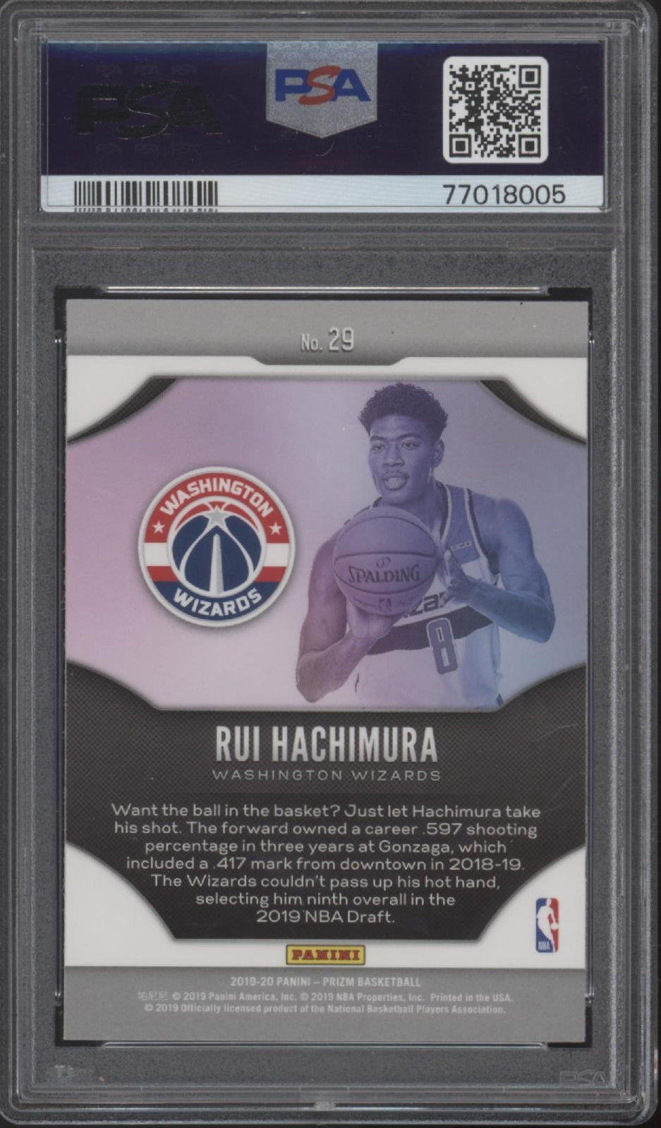 Rui Hachimura 2019-20 Panini Prizm Fireworks #29 PSA 10