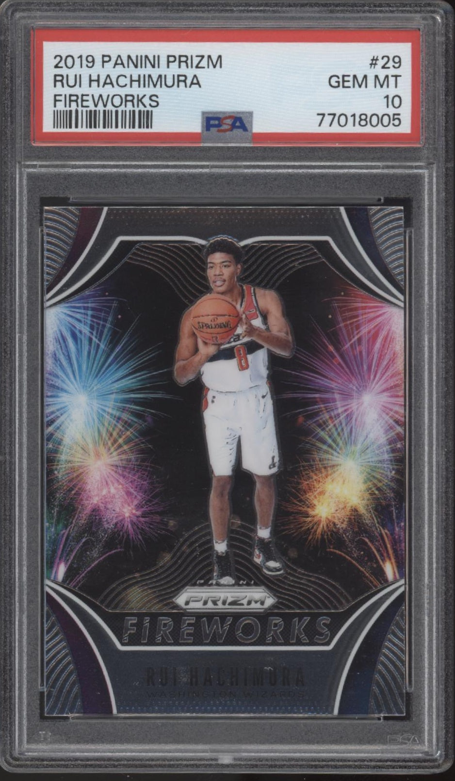 Rui Hachimura 2019-20 Panini Prizm Fireworks #29 PSA 10