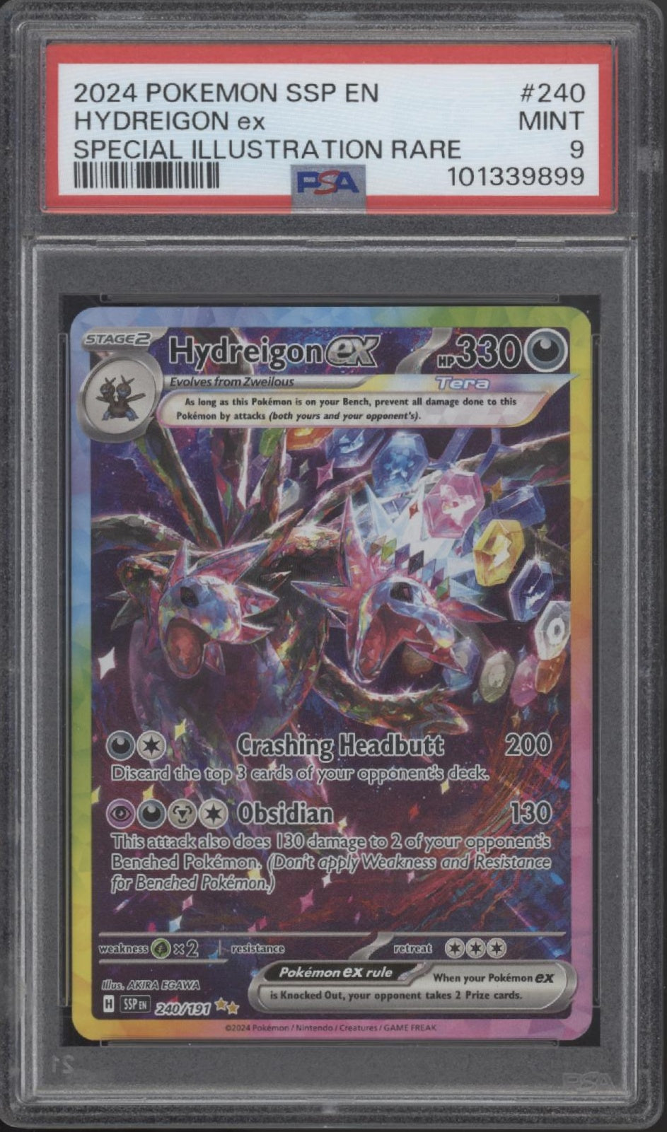 Hydreigon ex Pokemon Surging Sparks Special Illustration Rare #240 PSA 9