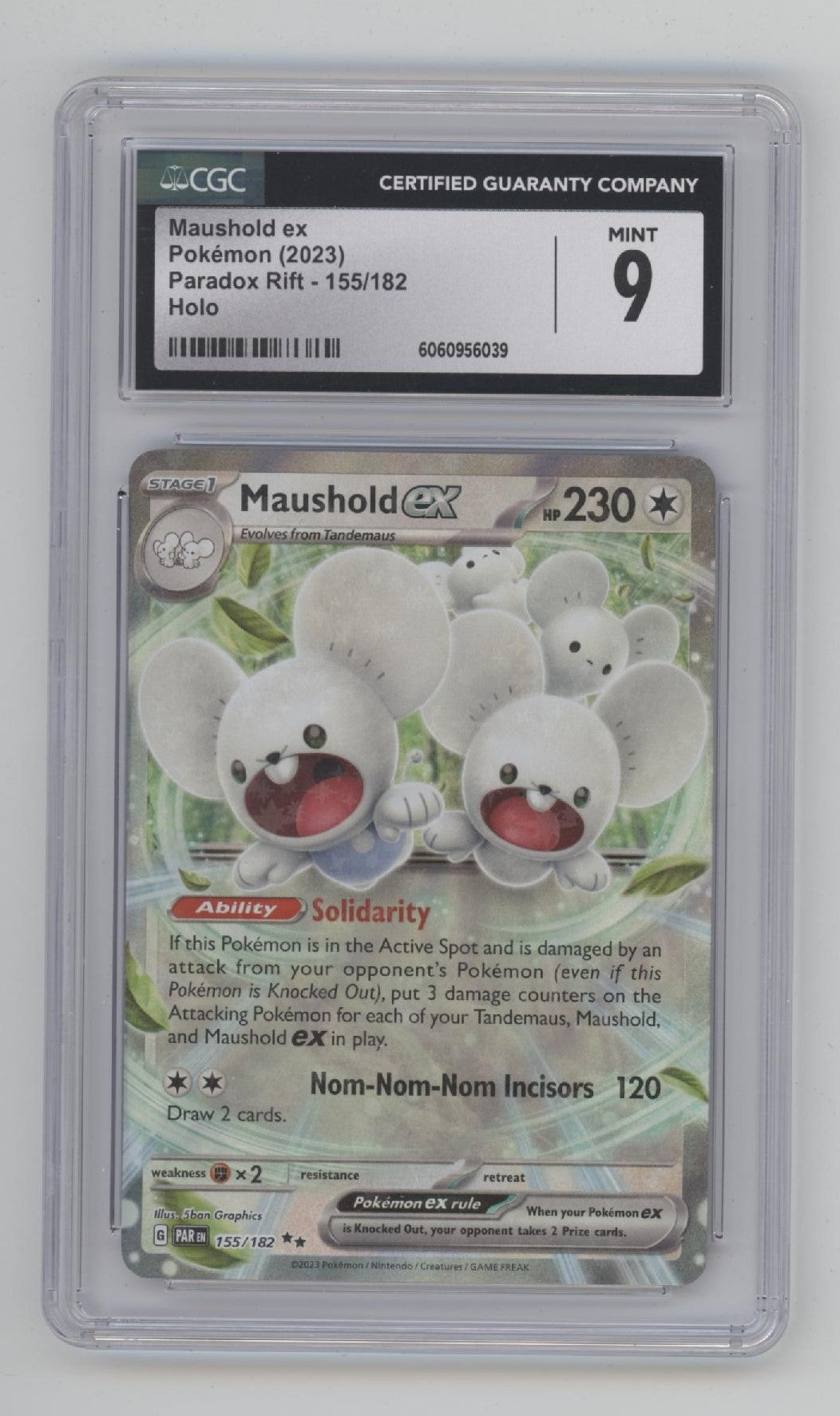 Maushold ex Pokemon Paradox Rift Holo CGC 9