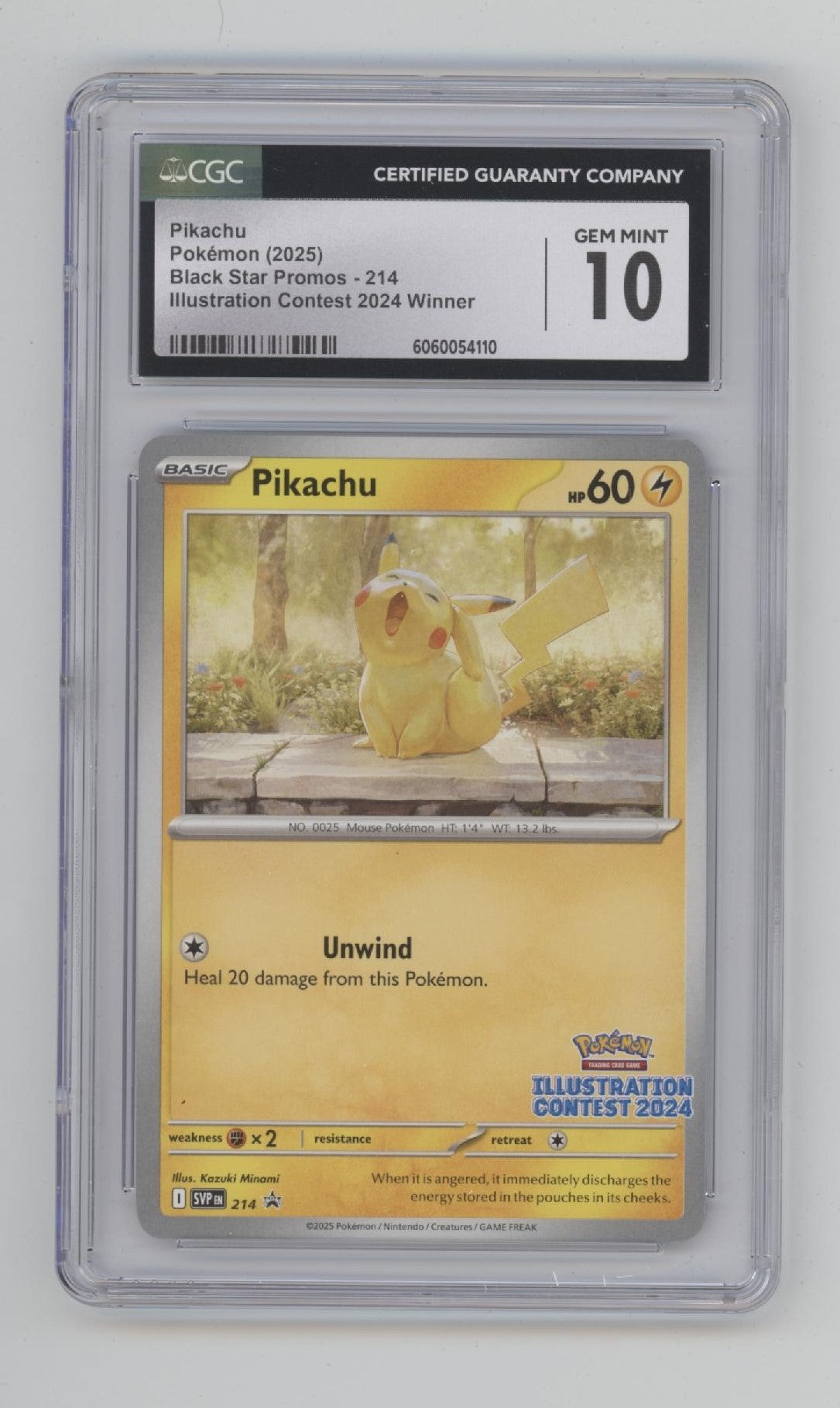 Pikachu Pokemon Scarlet & Violet Promo Illustration Contest 2024 #214 CGC 10 #3