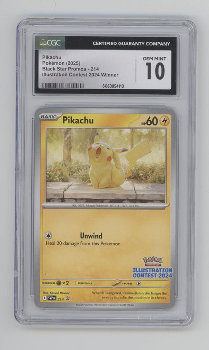 Pikachu Pokemon Scarlet & Violet Promo Illustration Contest 2024 #214 CGC 10 #3