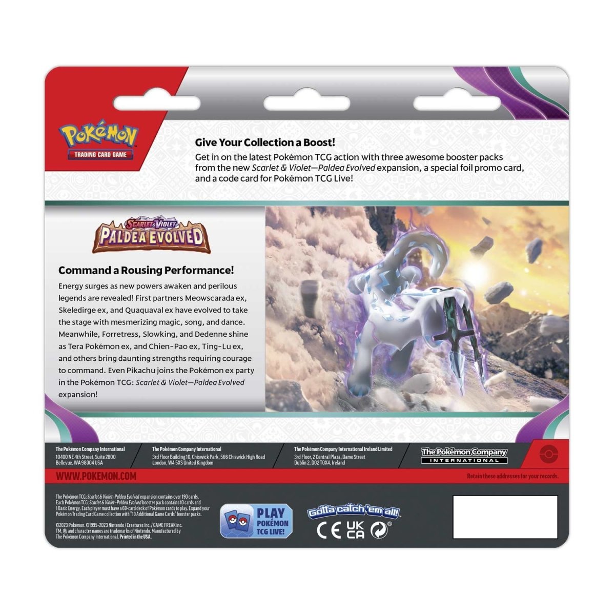 Pokemon: Scarlet & Violet Paldea Evolved 3-Pack Blister [Varoom]