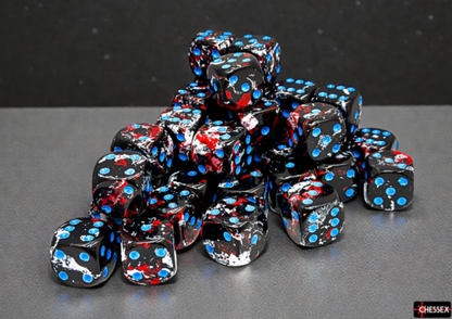 Chessex: Dark Side/Blue 12mm d6 Dice Block (36 Dice)