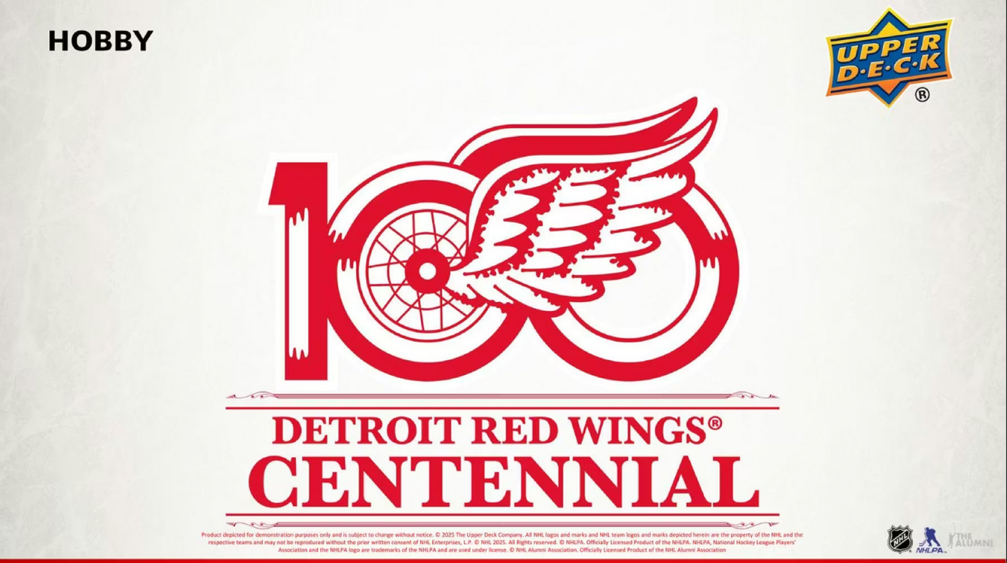 2025-26 Upper Deck Detroit Red Wings Centennial Hockey Hobby Box