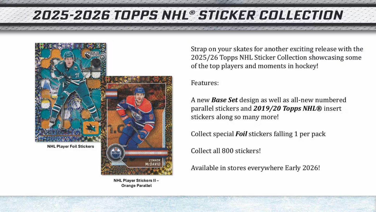 2025-26 Topps NHL Sticker Collection Box