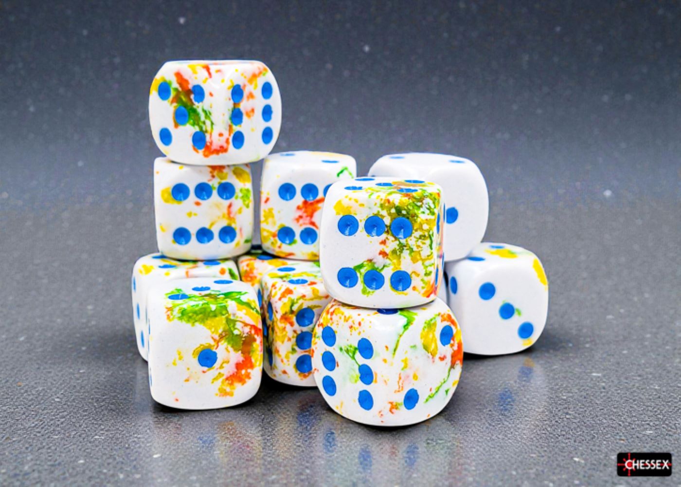 Chessex: Breezy/Blue 16mm d6 Dice Block (12 Dice)