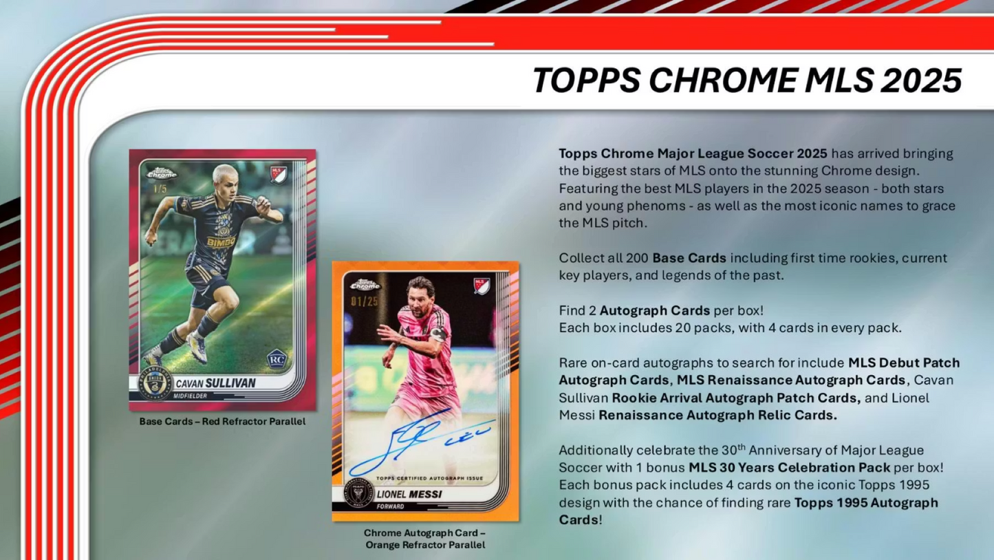 2025 Topps Chrome MLS Soccer Hobby Box