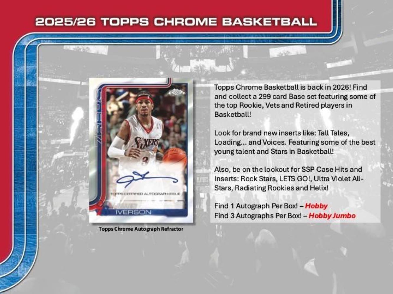2025-26 Topps Chrome Basketball Jumbo Pack