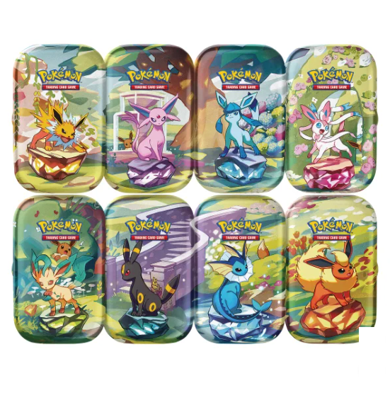 Pokemon: Prismatic Evolutions 8-Pack Mini Tins Costco Bundle