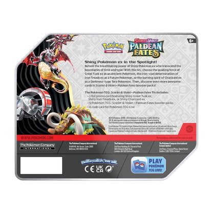 Pokemon: Paldean Fates ex Tin [Great Tusk ex]