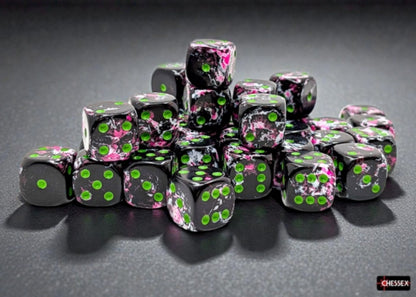 Chessex: Paintball/Green 12mm d6 Dice Block (36 Dice)