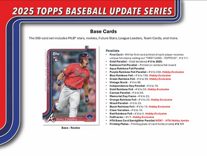 2025 Topps Update Series Baseball Hobby Box