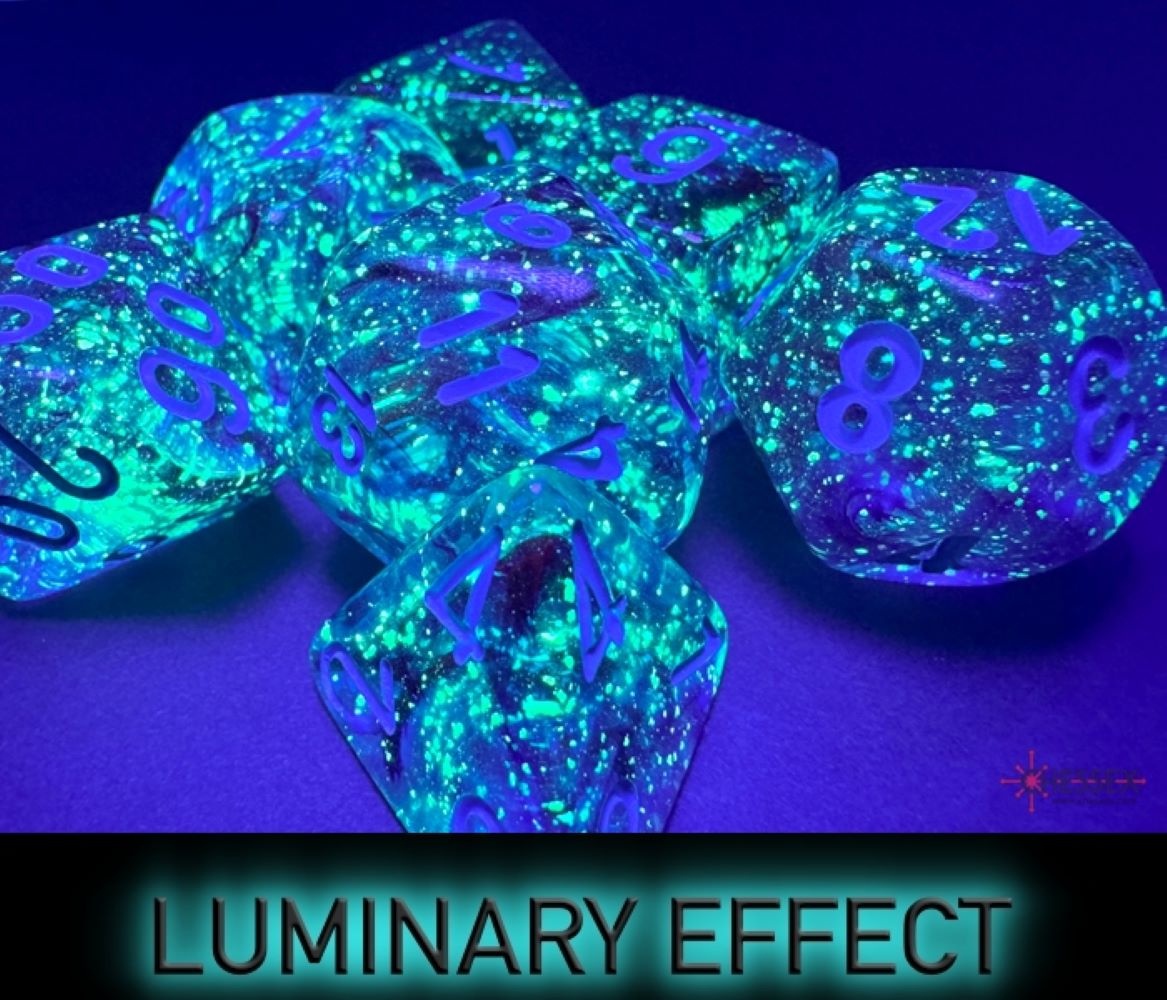 Chessex 7ct Mega-Hedral Noct Blue Lum Dice