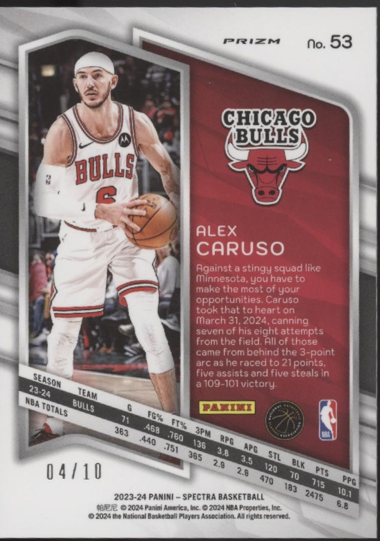 Alex Caruso 2023-24 Panini Spectra Hyper Prizm 04/10 #53