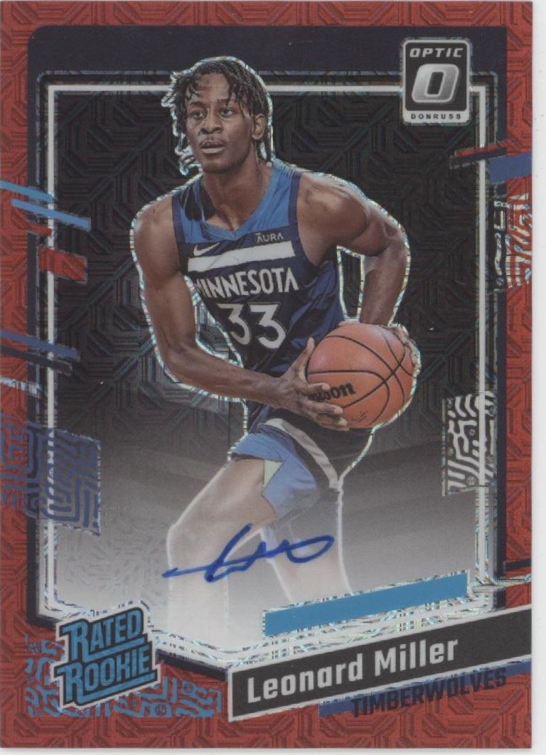 Leonard Miller 2023-24 Panini Donruss Optic Rated Rookie Red Mojo Prizm RC #286