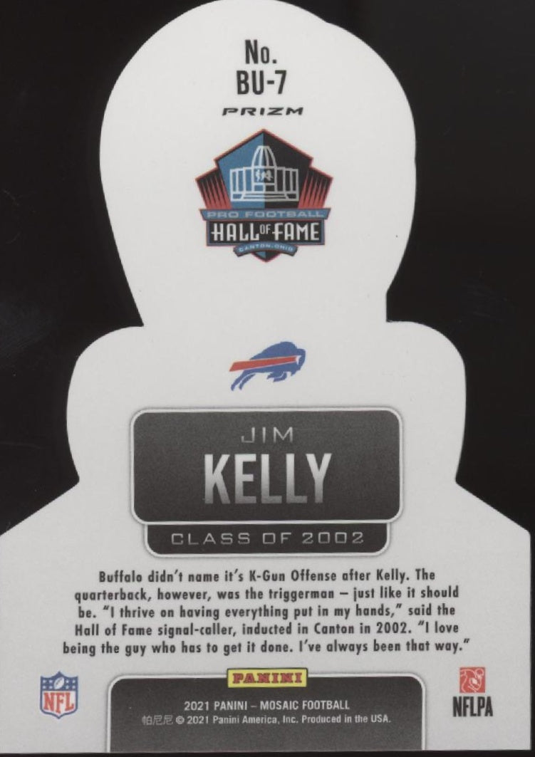 Jim Kelly 2021 Panini Mosaic Busted Die-Cut Prizm #BU-7