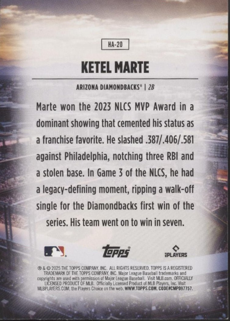 Ketel Marte 2025 Topps Series 1 Home Field Advantage #HA-20