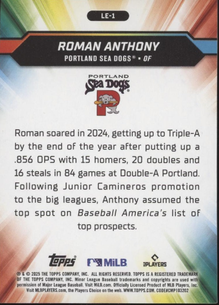 Roman Anthony 2025 Topps League Elites Green 73/99 #LE-1