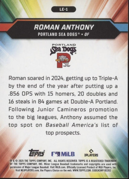 Roman Anthony 2025 Topps League Elites Green 73/99 #LE-1