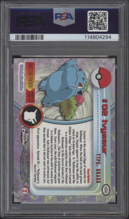 Ivysaur Pokemon Topps Chrome Pokemon TV #2 PSA 9