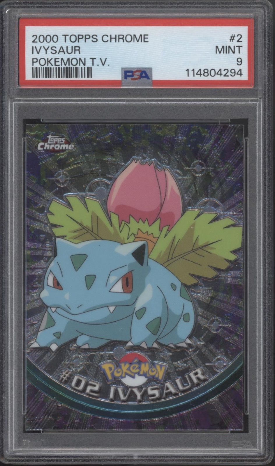 Ivysaur Pokemon Topps Chrome Pokemon TV #2 PSA 9