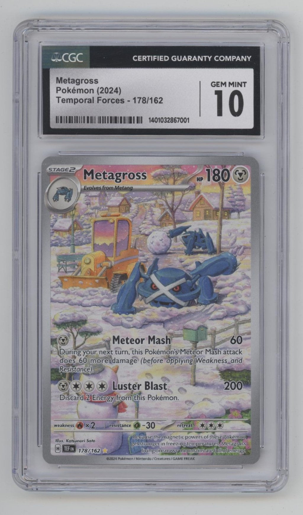 Metagross Pokemon Temporal Forces #178 CGC 10