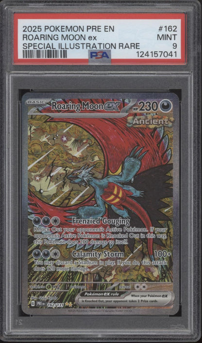 Roaring Moon ex Pokemon Prismatic Evolutions Special Illustration Rare 162 PSA 9