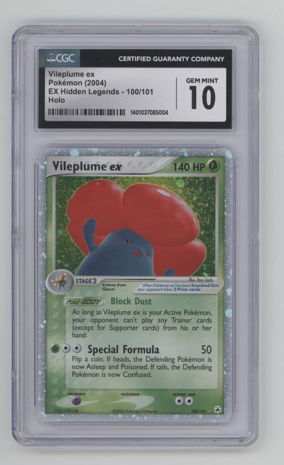 Vileplume ex Pokemon EX Hidden Legends Holo #100 CGC 10