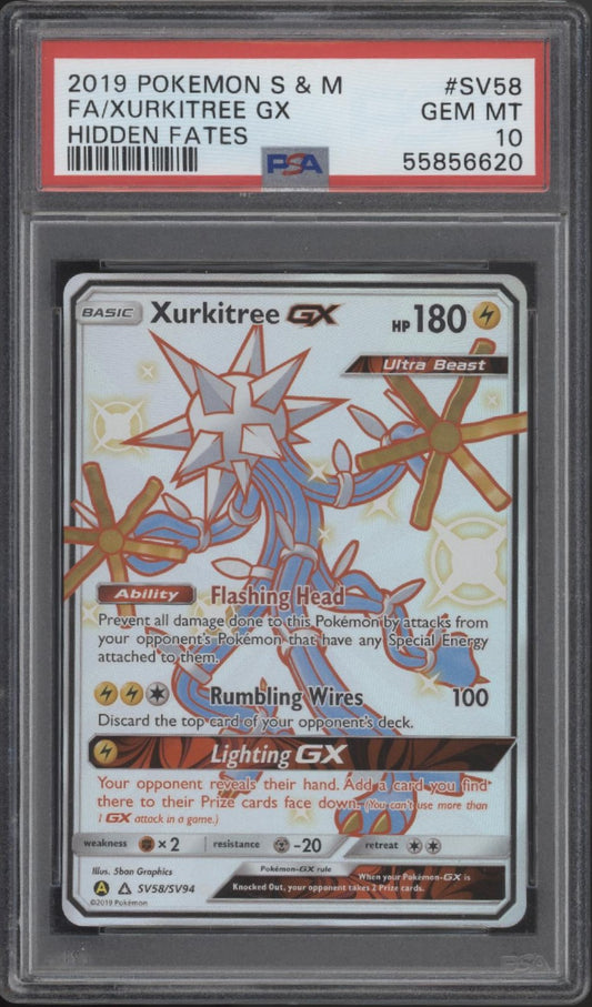 Xurkitree GX Pokemon Hidden Fates Full Art #SV58 PSA 10 #1