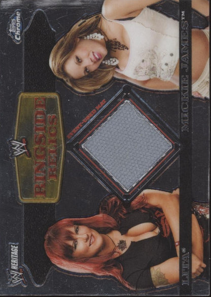 Lita / Mickie James 2006 Topps Chrome Ringside Relics Cyber Sunday Swatch