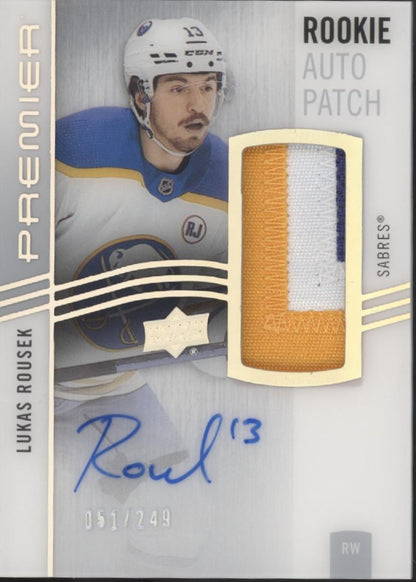 Lukas Rousek 2023-24 Upper Deck Premier Swatch RC Auto 051/249 #AR-LR