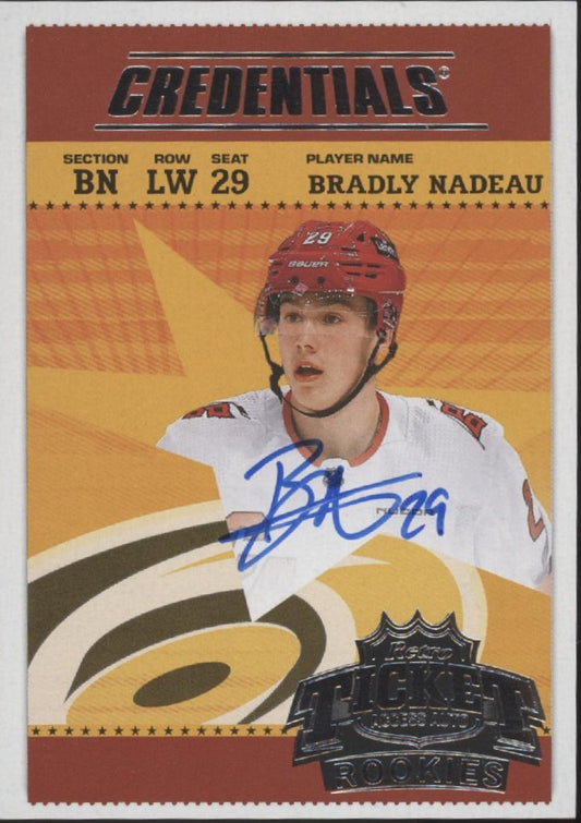 Bradley Nadeau 2024-25 Upper Deck Credentials Retro Ticket Access RC Auto