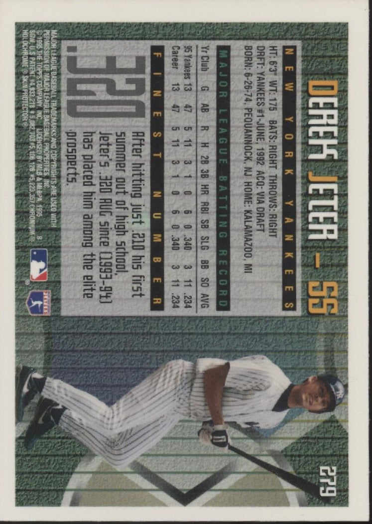 Derek Jeter 1995 Topps Finest with Coating #279