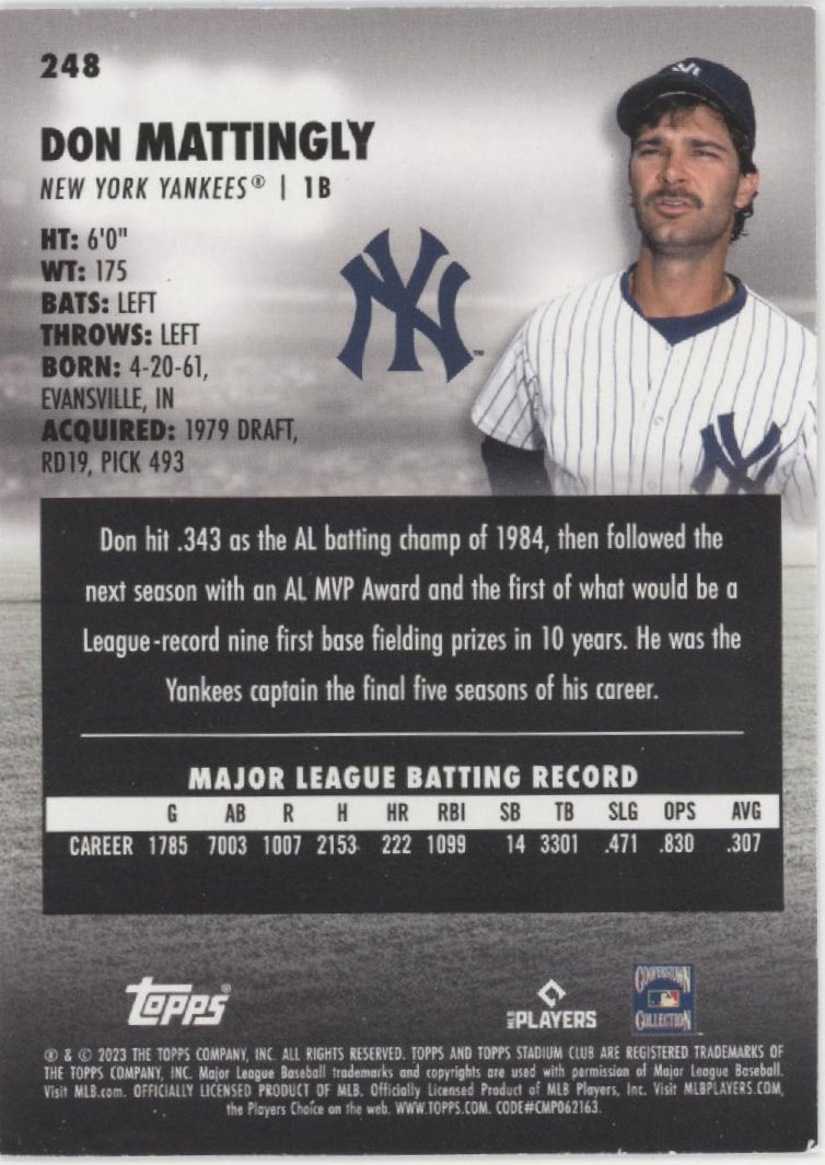 Don Mattingly 2023 Topps Stadium Club Sepia #248