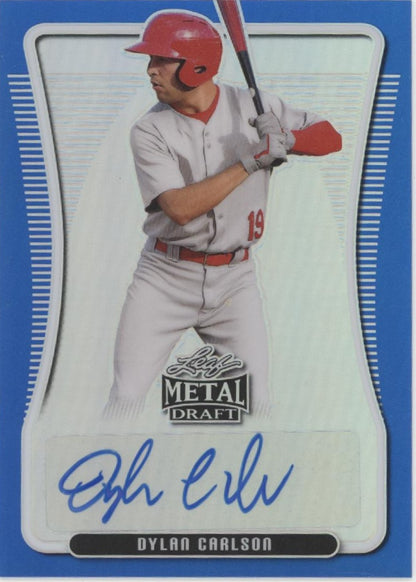 Dylan Carlson 2020 Leaf Metal Draft Blue Refractor 28/35 #BA-DC1