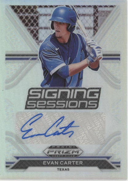 Evan Carter 2021 Panini Prizm Draft Picks Signing Sessions Prizm Auto #SS-EC