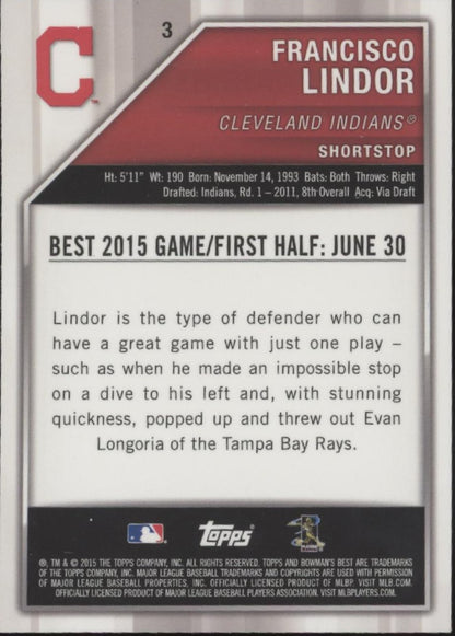 Francisco Lindor 2015 Bowman's Best RC #3 #2