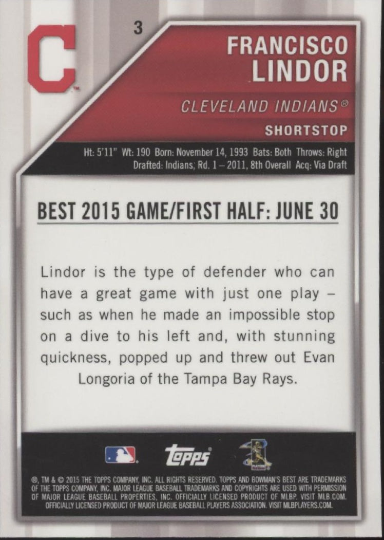 Francisco Lindor 2015 Bowman's Best RC #3 #3