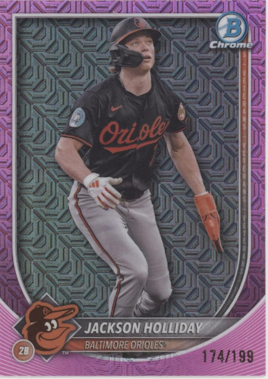 Jackson Holiday 2025 Bowman Chrome Fuchsia Mojo Refractor 174/199 #77