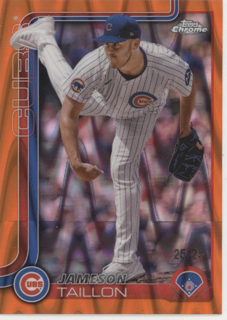 Jameson Taillon 2025 Topps Chrome Orange Ray Wave Refractor 25/25 #33
