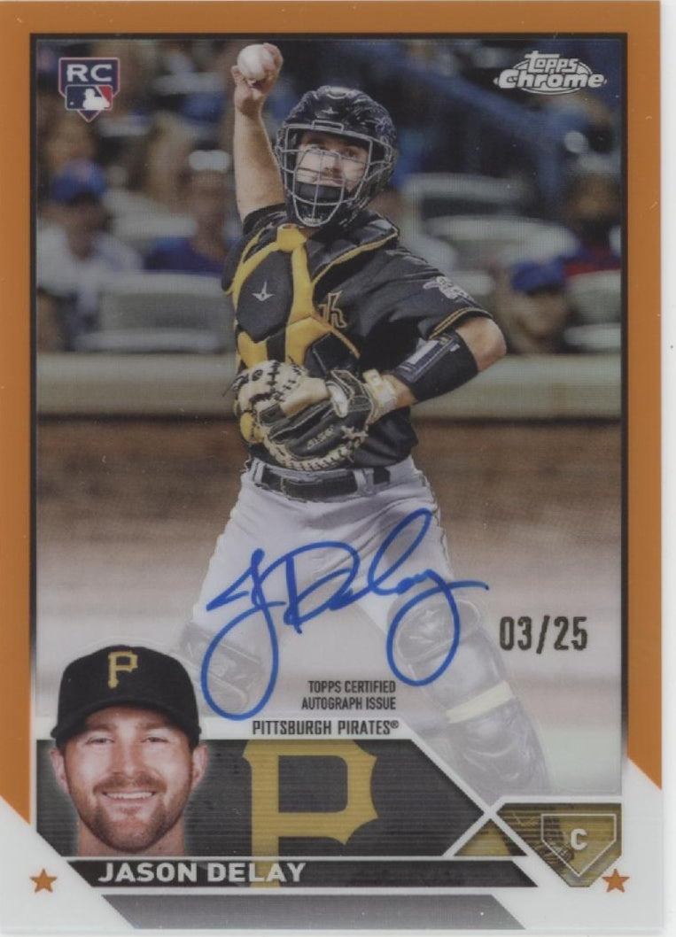 Jason Delay 2023 Topps Chrome Orange Refractor RC Auto 03/25 #RA-JD