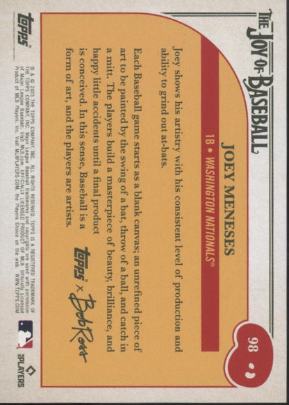 Joey Meneses 2023 Bob Ross Joy of Baseball Paint Splatter Canvas Stock RC 54/99