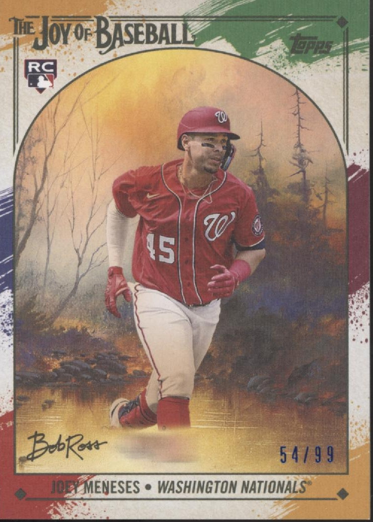 Joey Meneses 2023 Bob Ross Joy of Baseball Paint Splatter Canvas Stock RC 54/99