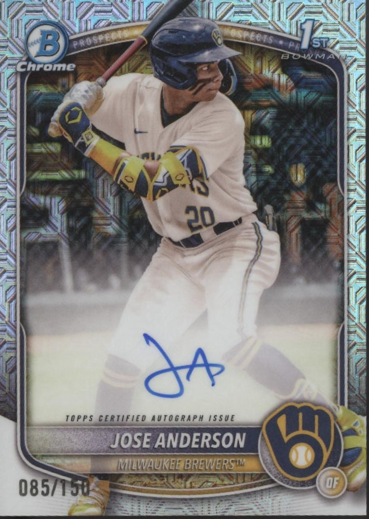 Jose Anderson 2025 Bowman Chrome Prospects Mojo Refractor Auto 085/150 #CPA-JA