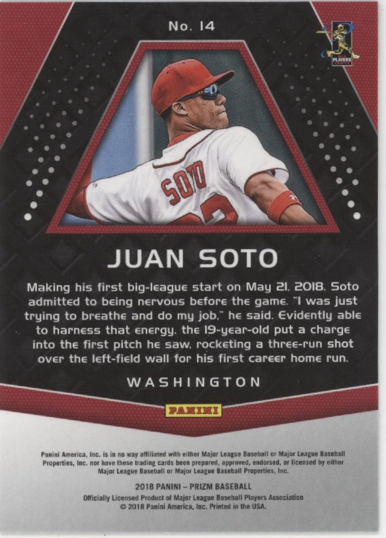 Juan Soto 2018 Panini Prizm RC #14
