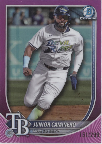 Junior Caminero 2025 Bowman Chrome Purple Refractor 151//299 #80