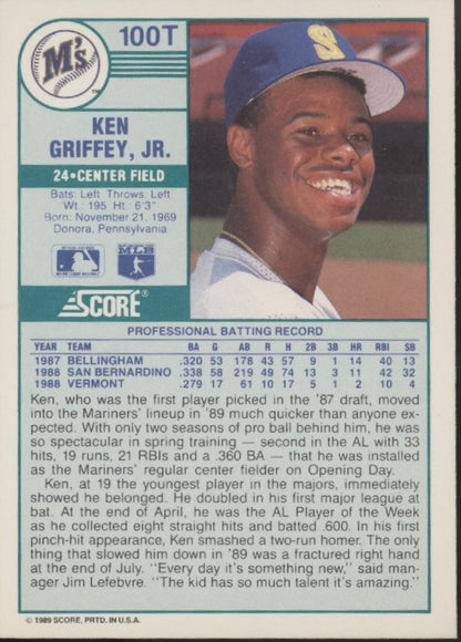 Ken Griffey Jr. 1989 Score Rookies & Traded RC #100T