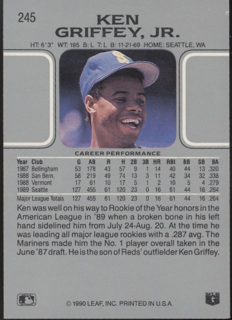 Ken Griffey Jr. 1990 Leaf #245 #3