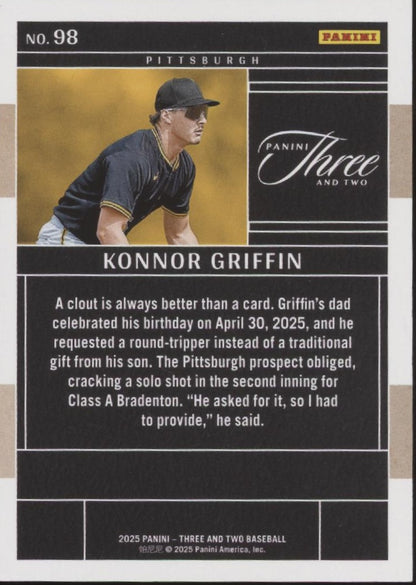 Konnor Griffin 2025 Panini Three & Two 25/99 #98